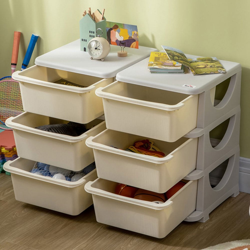 Playful Haven Cream 6 Drawers Kids Storage Unit Image 1