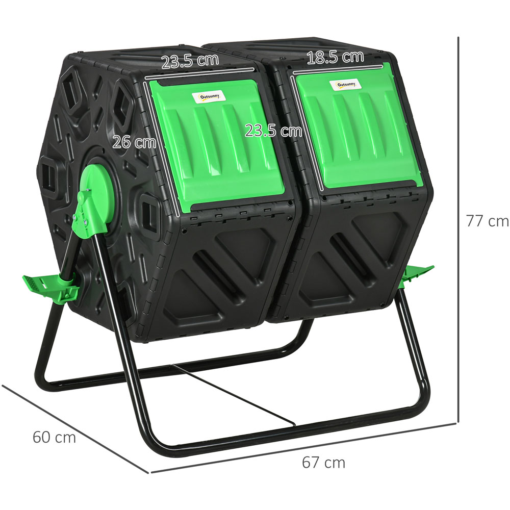 Outsunny Dual Chamber Garden Compost Bin 130L Image 5