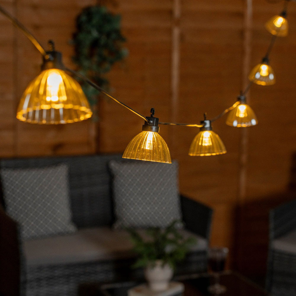 ValueLights Smoked Pleated LED Battery Operated Outdoor Garden String Light 6 Pack Image 1
