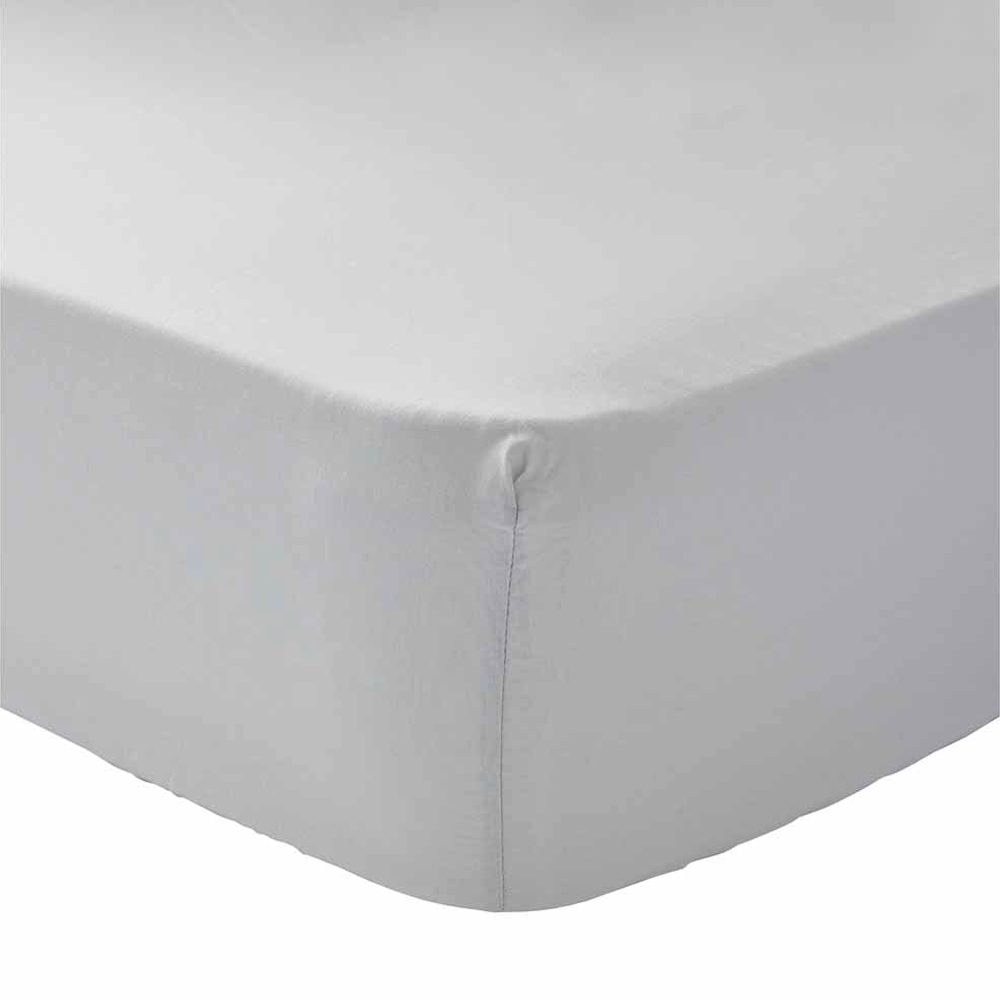 Wilko Easy Care King Silver Fitted Bed Sheet Image 1