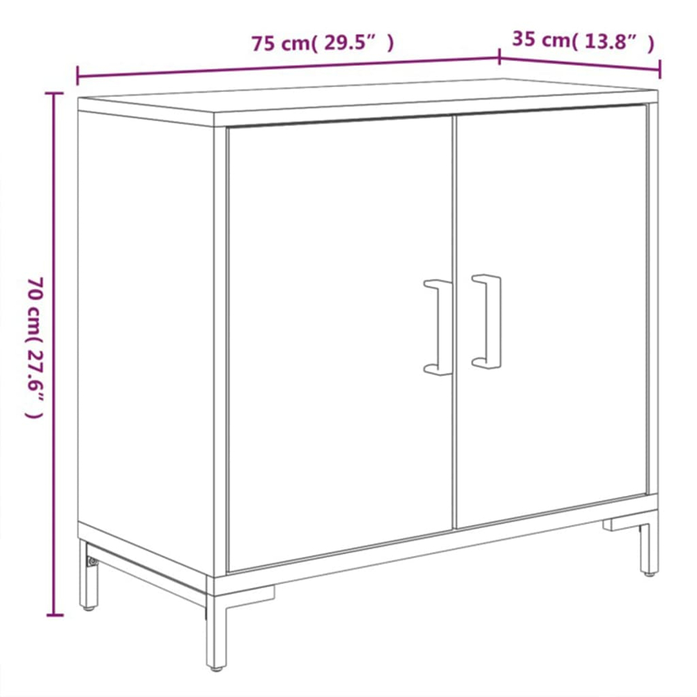 vidaXL 2 Door Black Wooden Sideboard Image 9