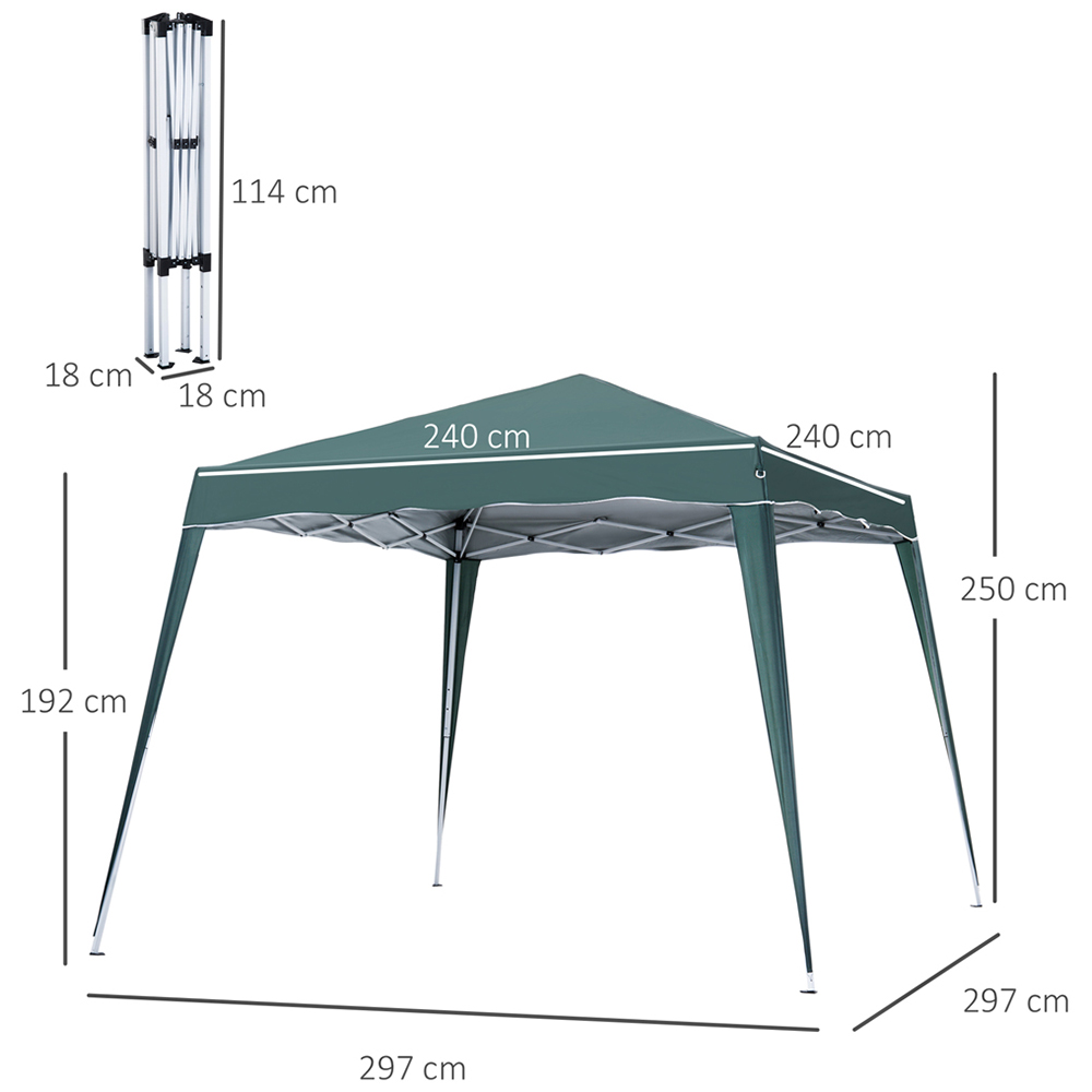 Outsunny 2.5 x 2.5m Green Awning Marquee Pop-Up Gazebo Tent Image 6