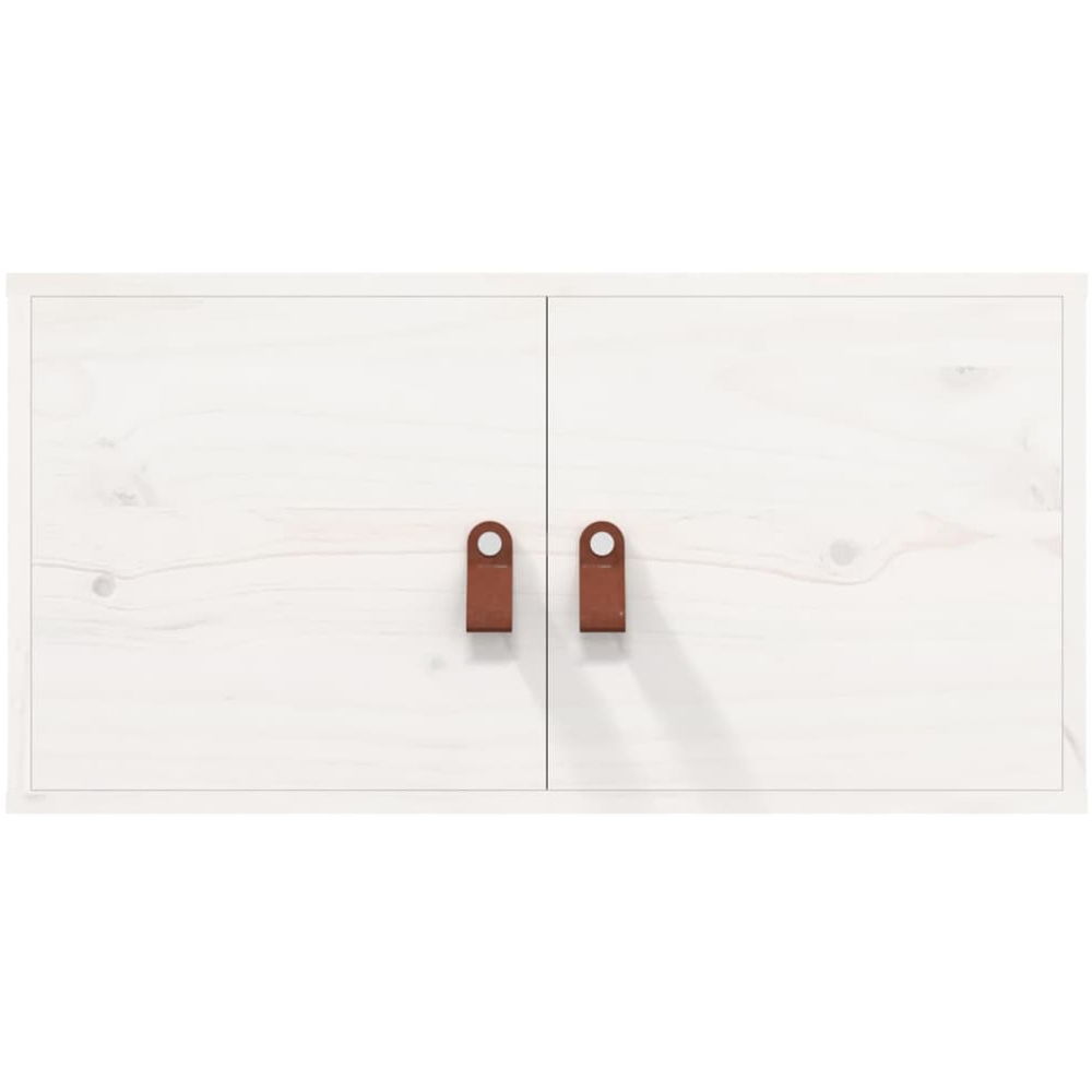 vidaXL 2 Door White Solid Wood Pine Wall Cabinet Set of 2 Image 3
