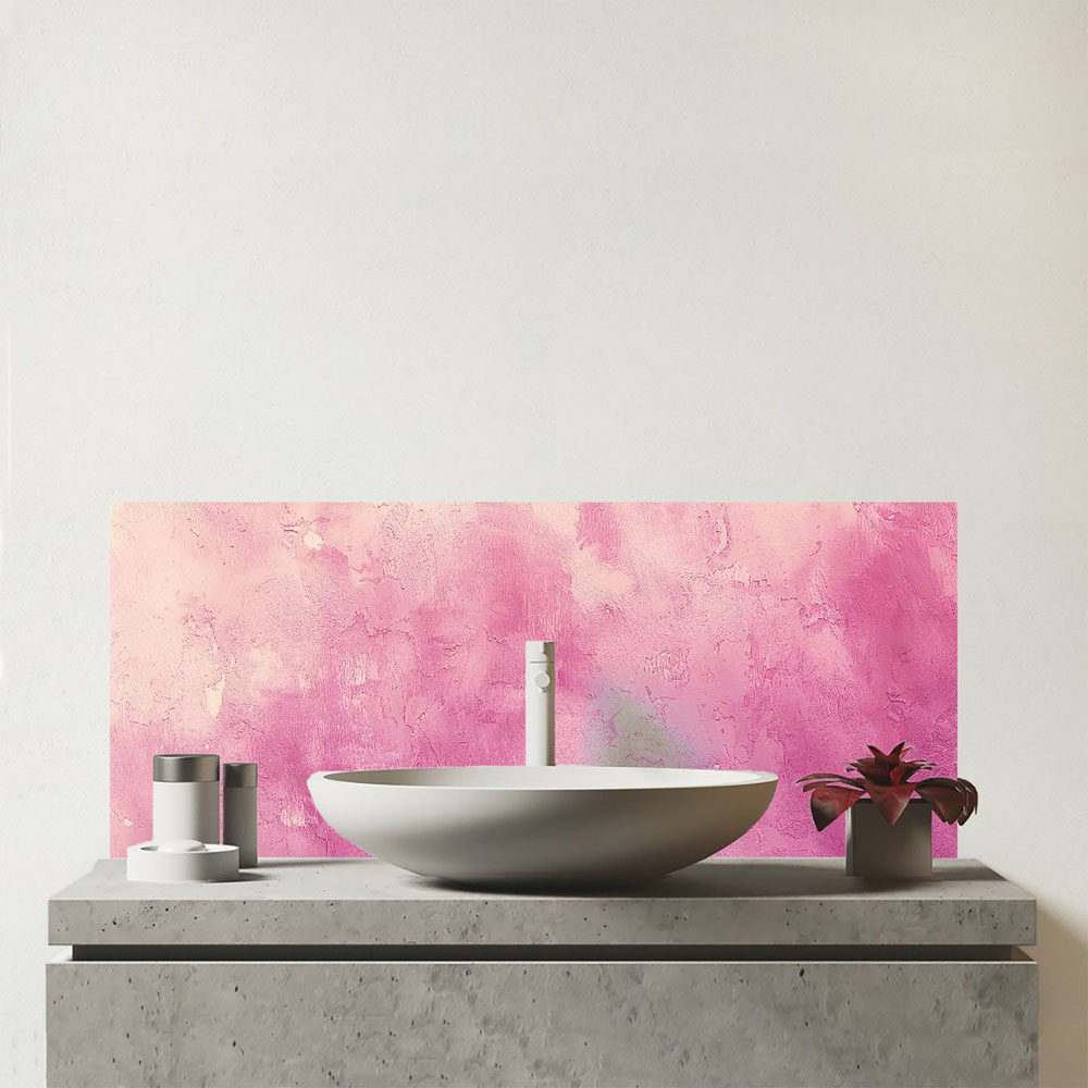 Warren Reed Designer Pink Textured Effect Bathroom Splashback 25 x 60cm Image 1