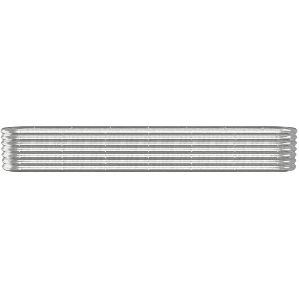 vidaXL Silver Galvanised Steel Raised Garden Bed 36 x 40 x 260cm Image 4