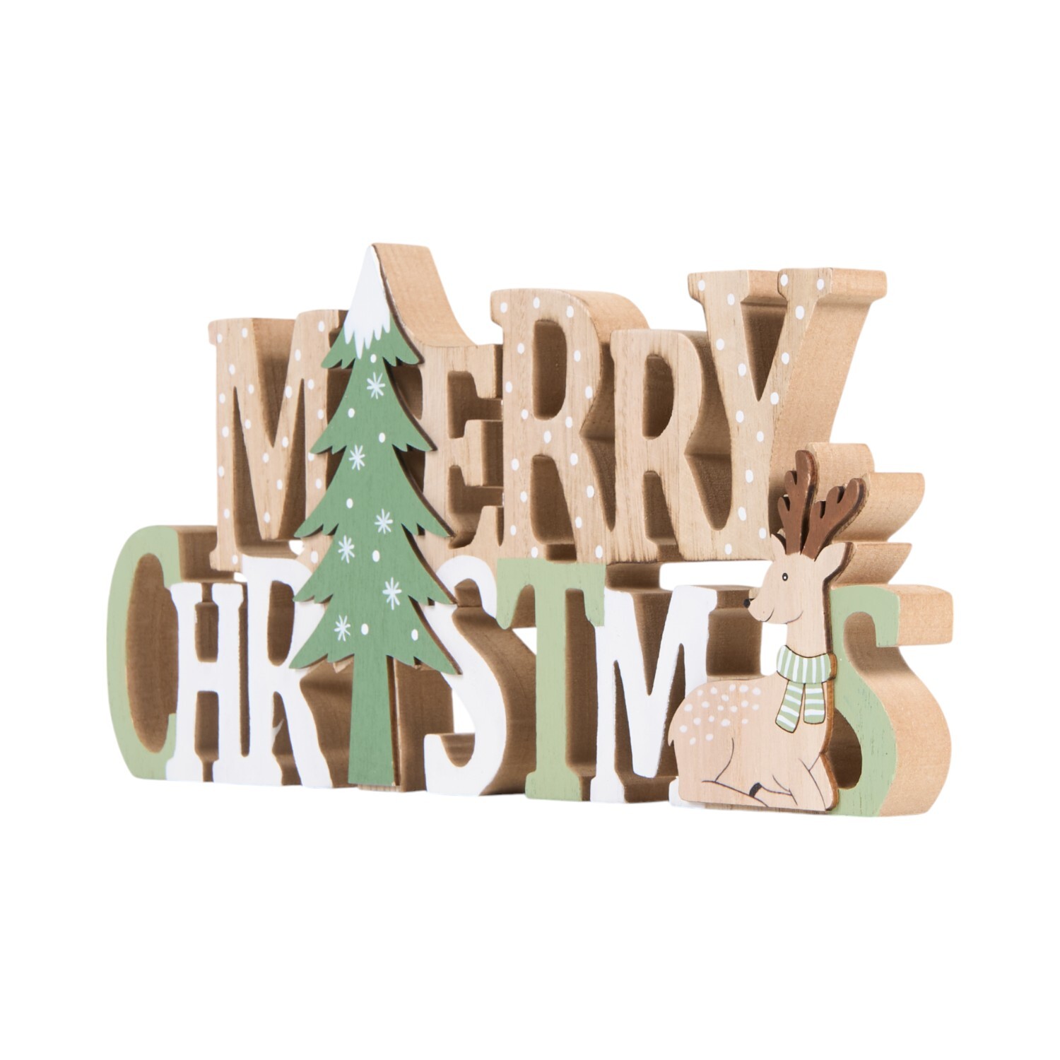 Wooden Merry Christmas Decoration Wood Image 3