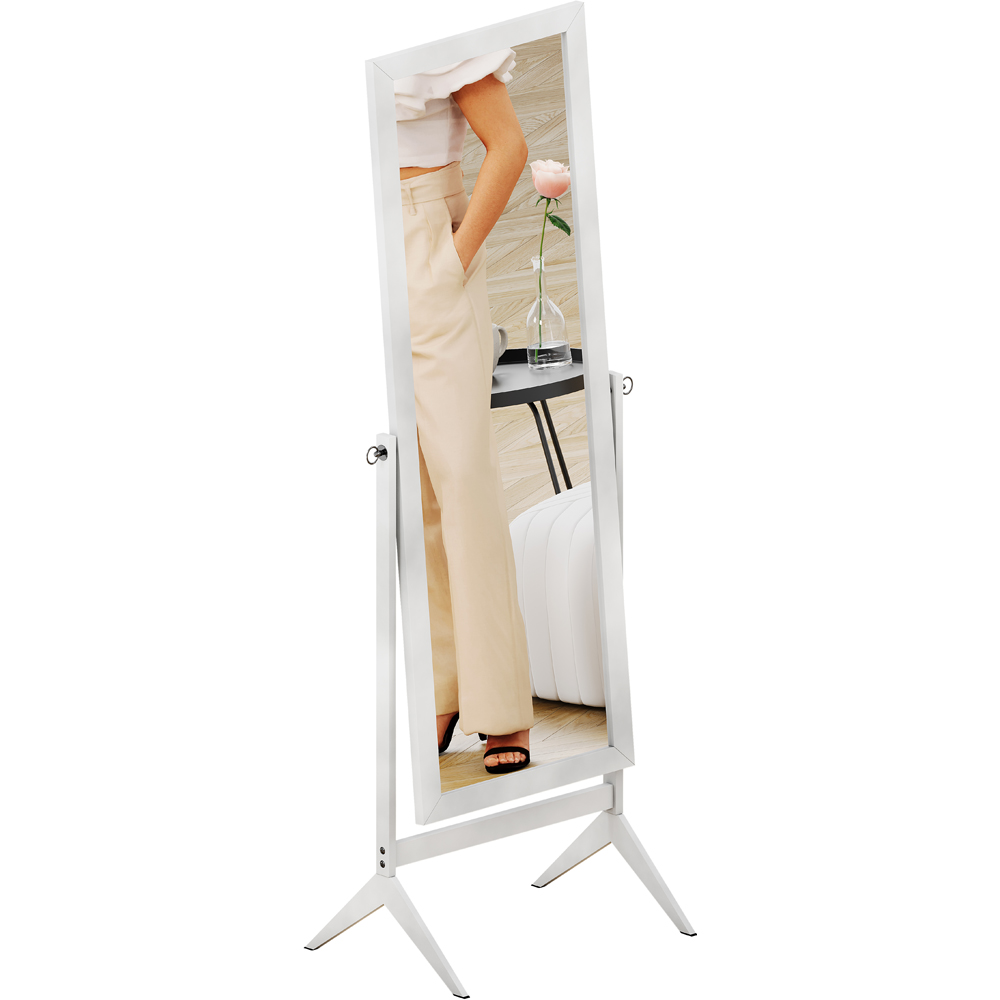 Vida Designs Nishano White Rectangle Cheval Mirror Image 1