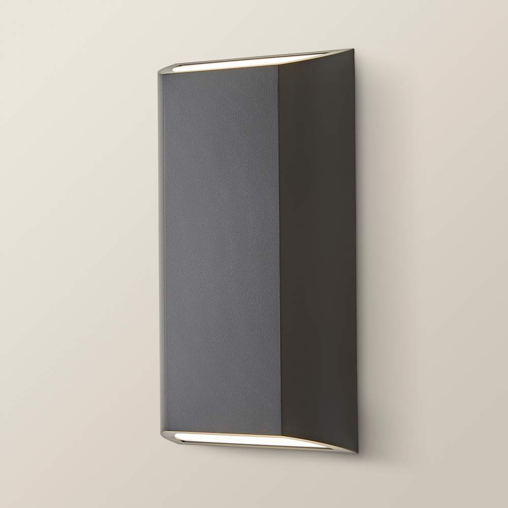 ValueLights Leon Matte Black Up and Down LED Outdoor Wall Light Image 3