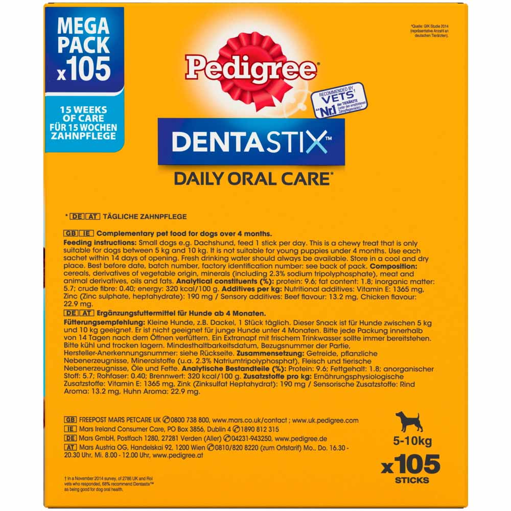 Pedigree Dentastix Small Dog Chews 105pk Image 4