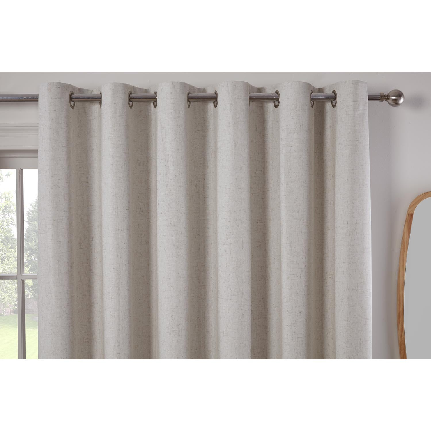 Divante Verona Linen Look Curtains - Natural / 183cm / 168cm Image 3