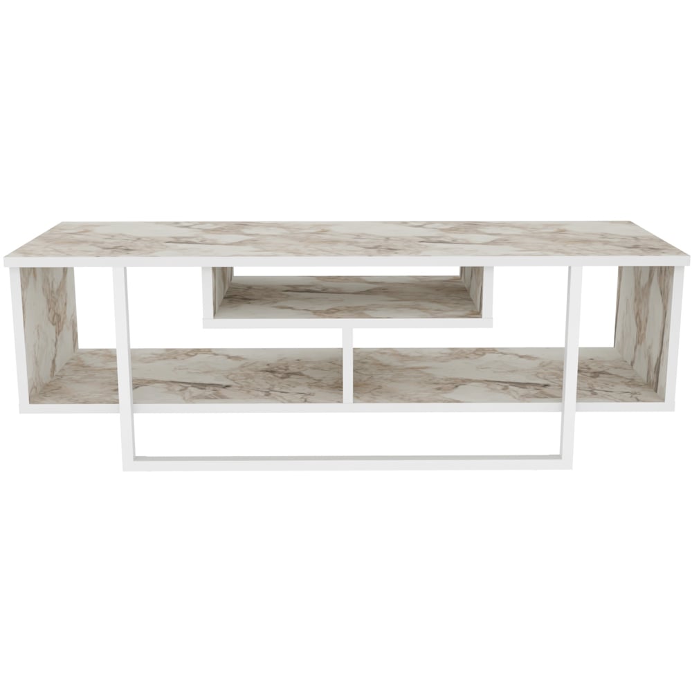 Decorotika Asal Ephesus and White Wide TV Unit Image 6