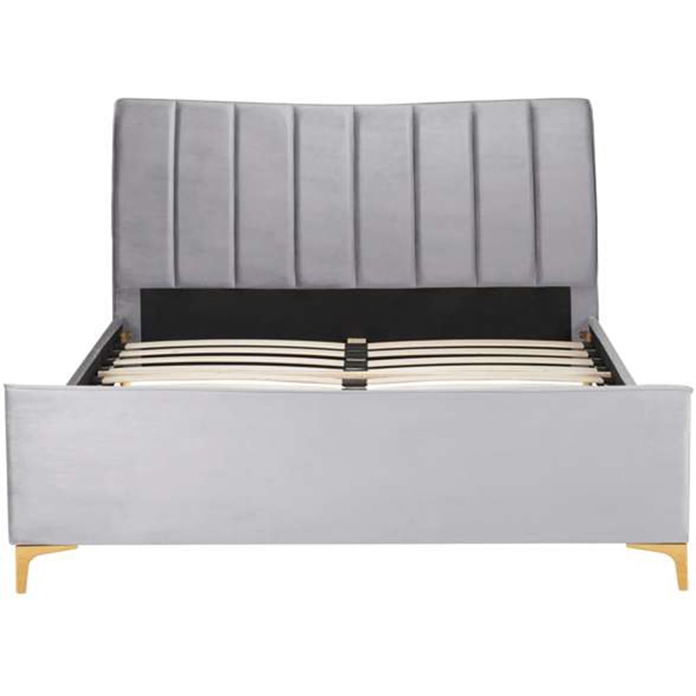 Clover King Size Grey Velvet Bed Image 4
