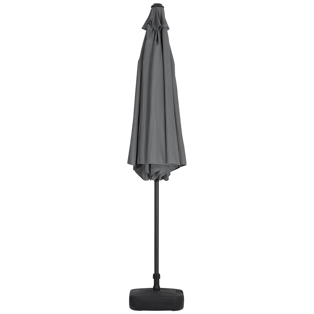Living and Home Dark Grey Round Crank Tilt Parasol with Square Base 3m Image 5