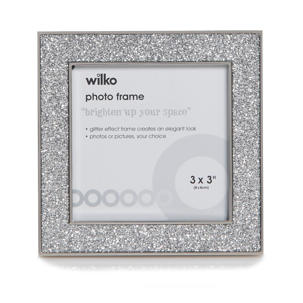 Wilko Glitter Photo Frame 3 x 3 Inch Image 1