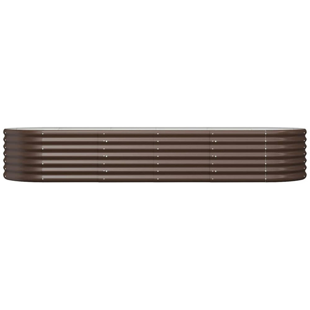 vidaXL Brown Galvanised Steel Raised Garden Bed 224 x 80 x 36cm Image 2