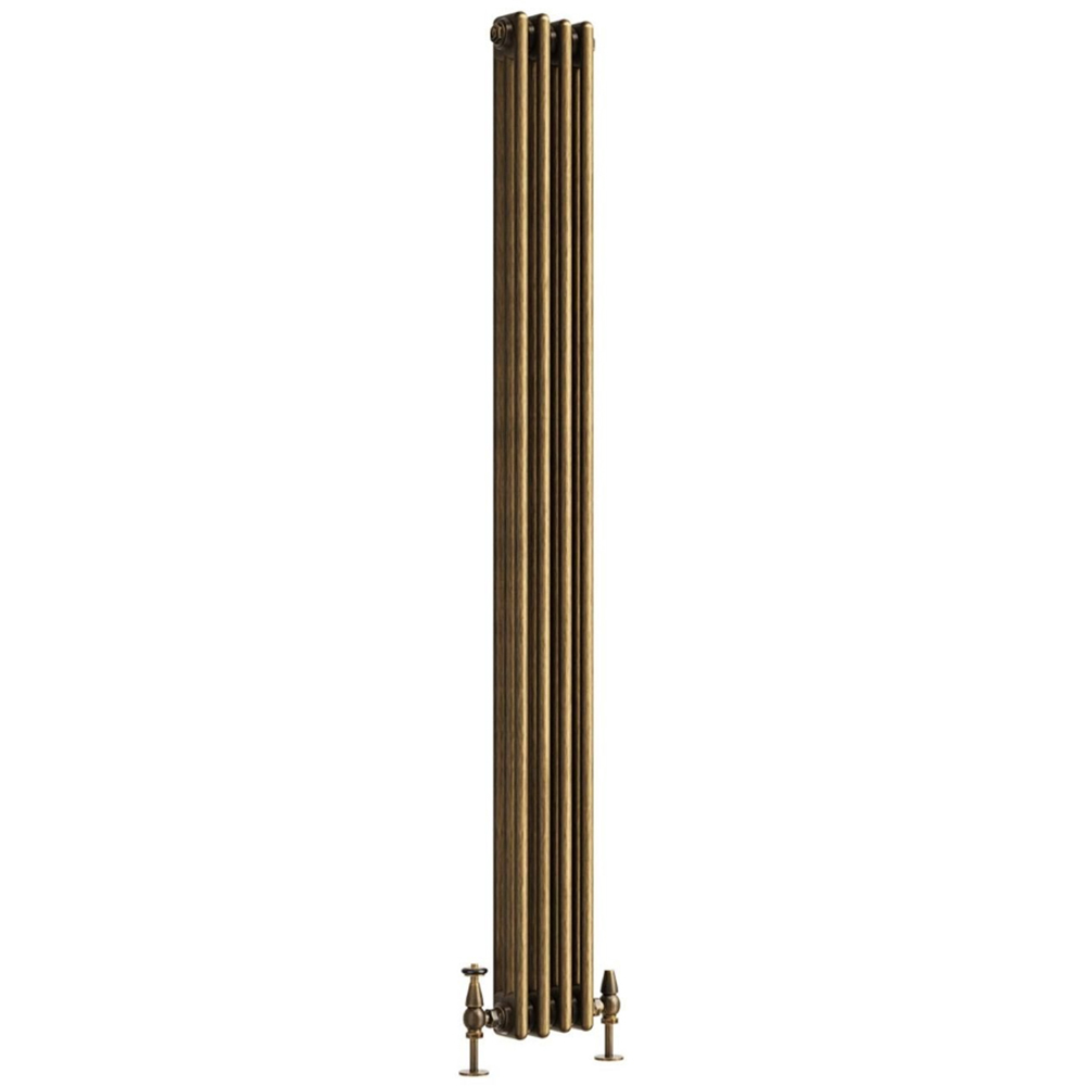 Go Bathrooms Clarence Antique Brass 3 Column Radiator 1800 x 200mm Image 1