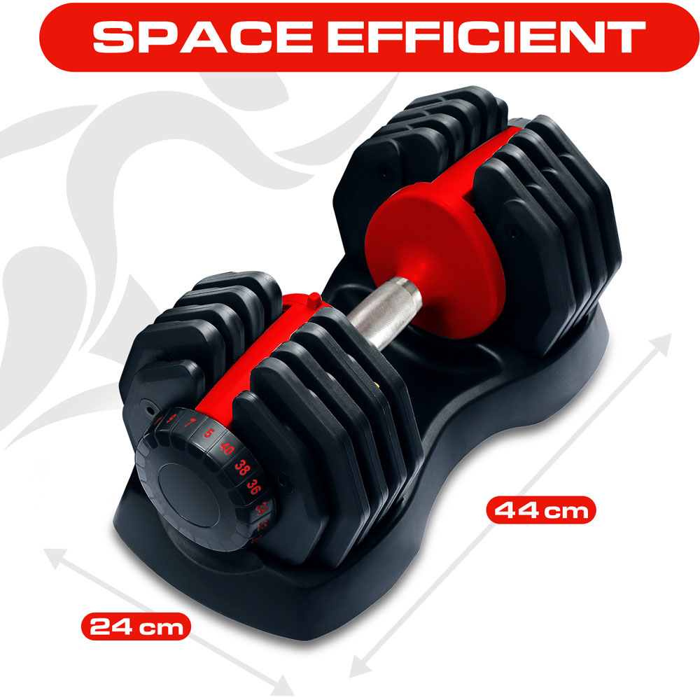Strongology Urban40 Home Fitness Black and Red Adjustable Dumbbells 5kg to 40kg 2 Pack Image 9