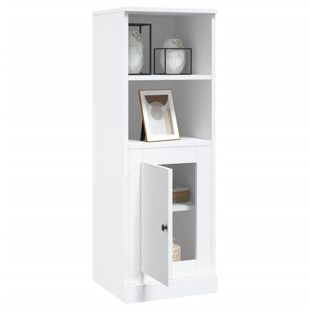 vidaXL Single Door 2 Shelf White Highboard Image 5
