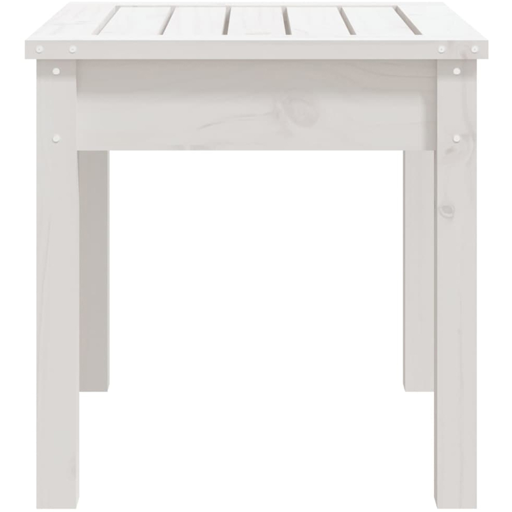vidaXL White Solid Pine Wood Slatted Garden Bench 50 x 44 x 45cm Image 4