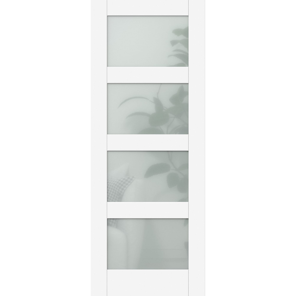 Green & Taylor White Primed 4 Lite Frosted Glazed Door 1981 x 573mm Image