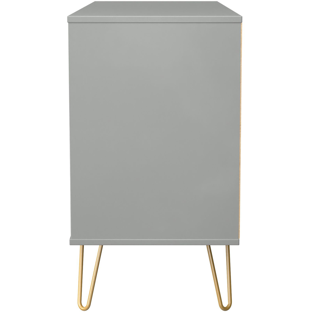 Crowndale Diamond 6 Drawer Dusk Grey Wide Chest of Drawers Ready Assembled Image 3