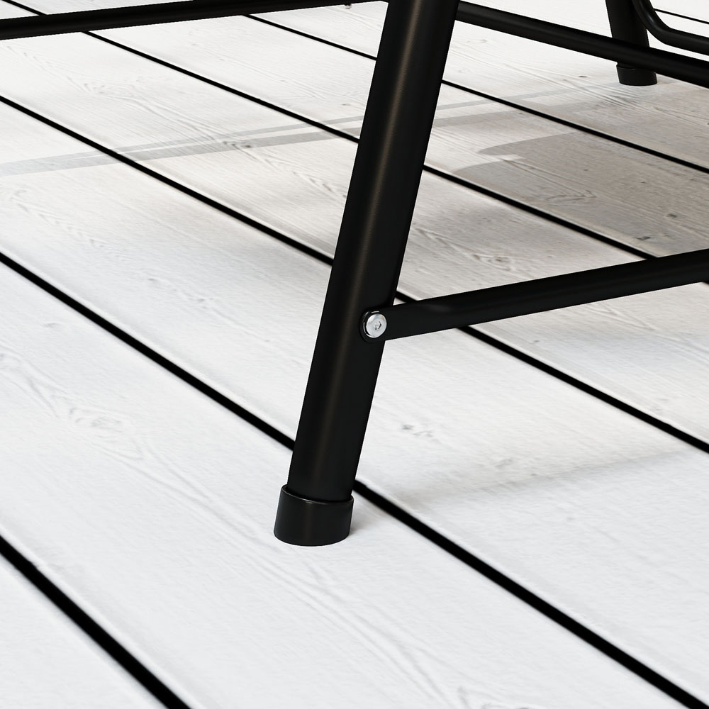 Outsunny Black and Dark Grey Rattan Swing Chair with Stand and Cushion Image 4