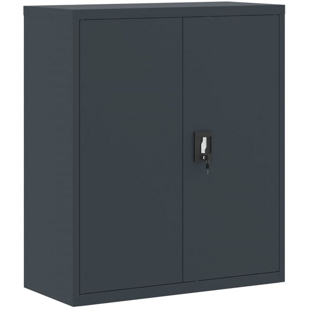 vidaXL 2 Door 3 Shelf Anthracite Powder Coated Steel Lockable File Cabinet Image 2