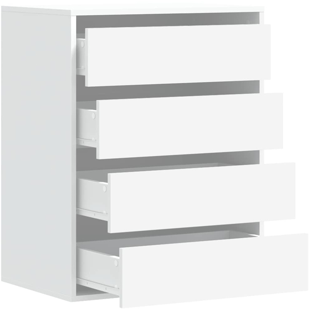 vidaXL 4 Drawer White Wooden Chest of Drawers Image 4