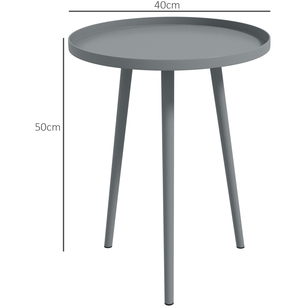 Outsunny Grey Round Garden Coffee Table Image 9