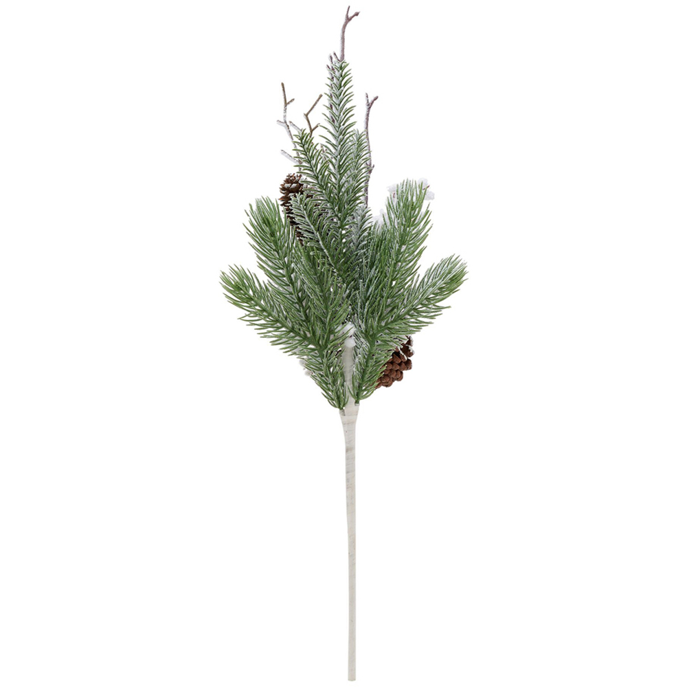 The Christmas Gift Co Snow Pinecone Stem Decoration Image 3