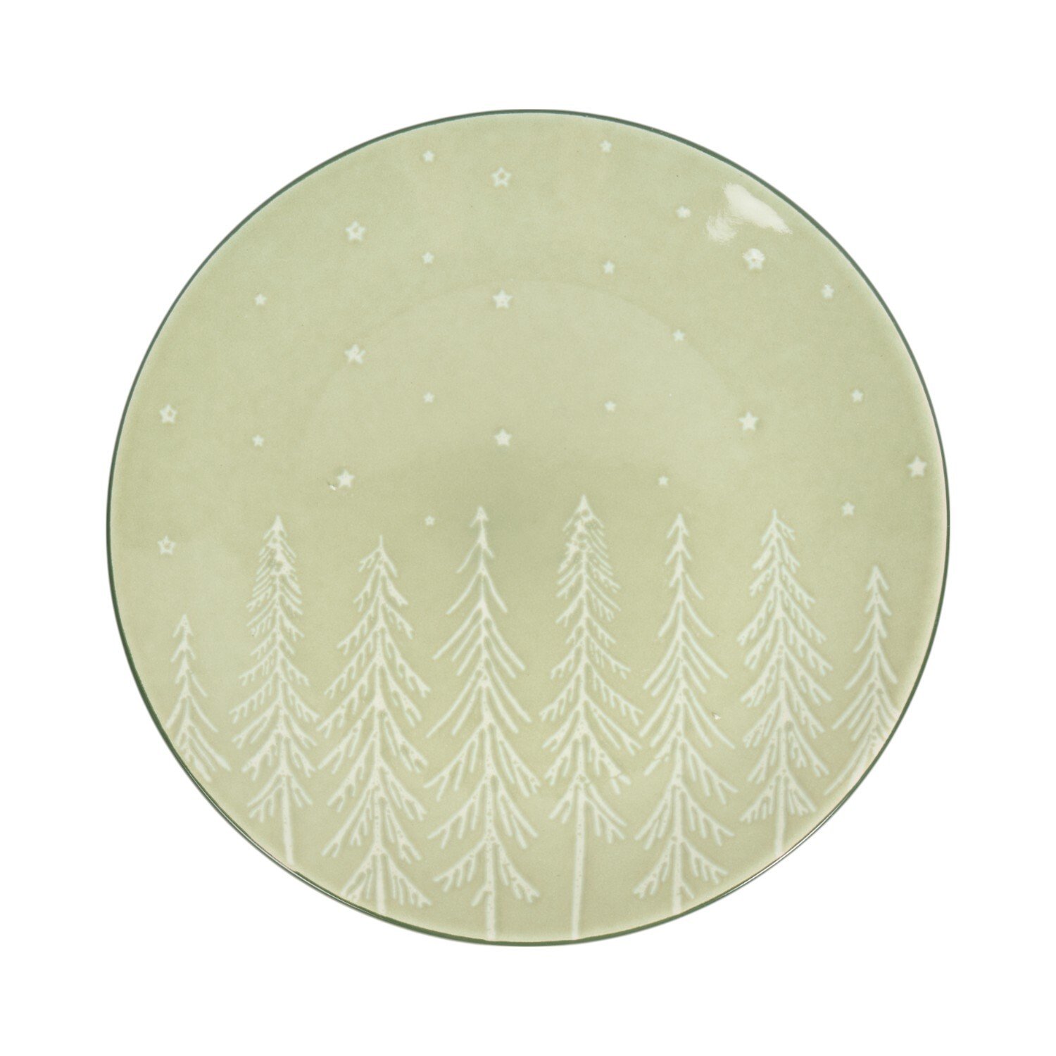 Nordic Tree Dinner Plate Green Image 1
