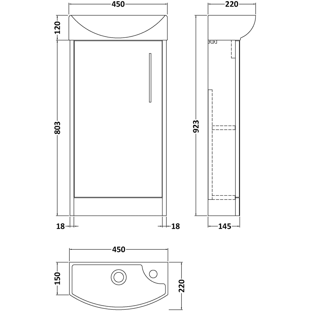 Hudson Reed Juno 440mm Metallic Slate Floor Standing Unit with WC and Tap Image 2