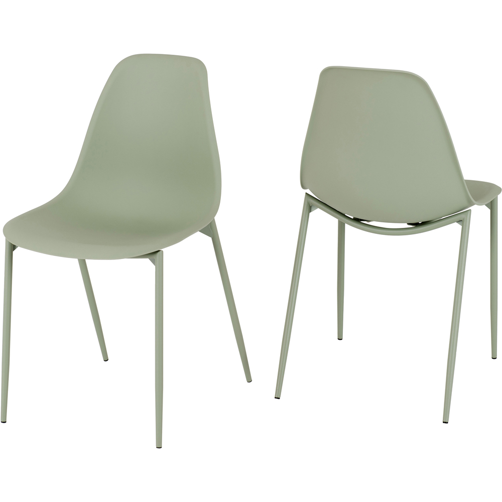 Seconique Lindon Set of 2 Green Dining Chairs Image 2