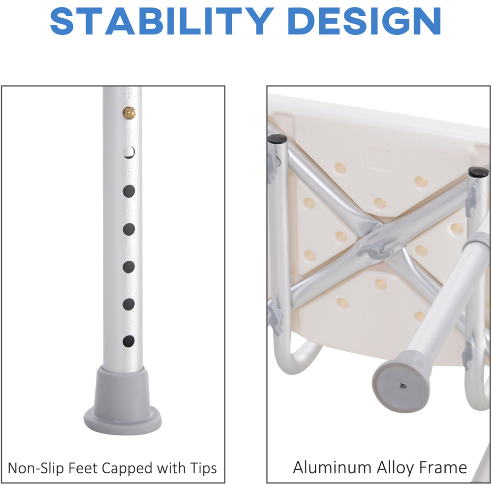 Portland Height Adjustable Aluminium Shower Chair Image 8
