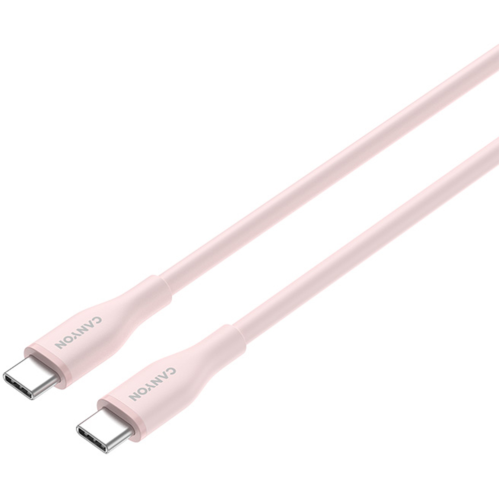 Canyon CNS-CC60SC10 Pink Sand Silicon Type-C to Type-C Cable 60W 1m Image 3