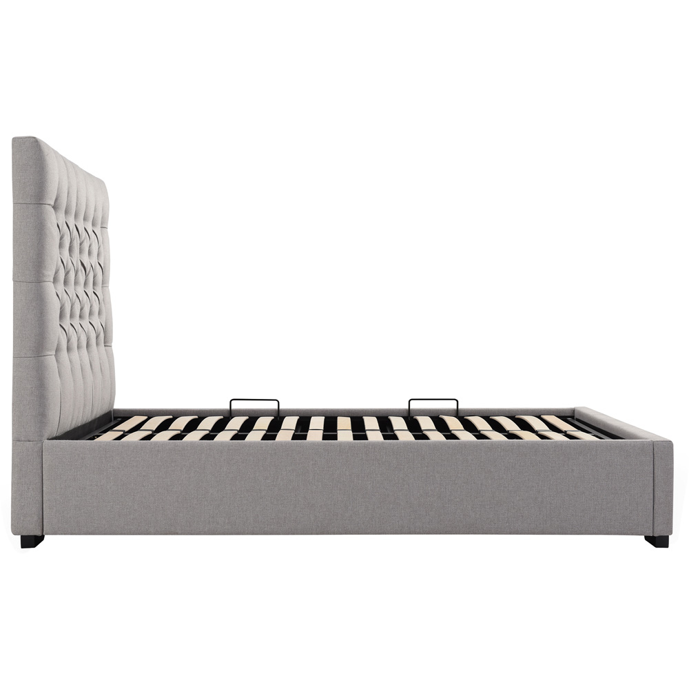 Lila Double Grey Faux Wool Ottoman Bed Image 4