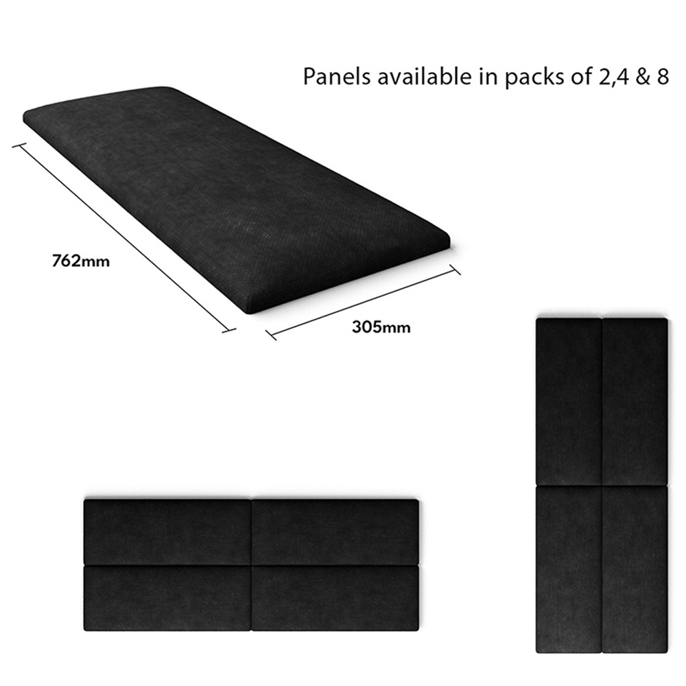Aspire EasyMount Charcoal Kimiyo Linen Upholstered Wall Mounted Headboard Panels 2 Pack Image 5