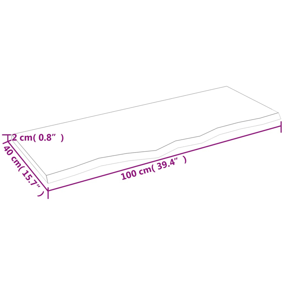 vidaXL 100cm Light Brown Treated Solid Oak Wood Floating Wall Shelf Image 6