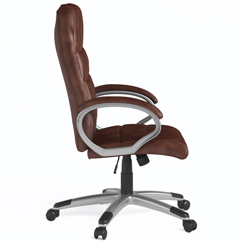 Alphason Hampton Brown Leather Office Chair Image 4