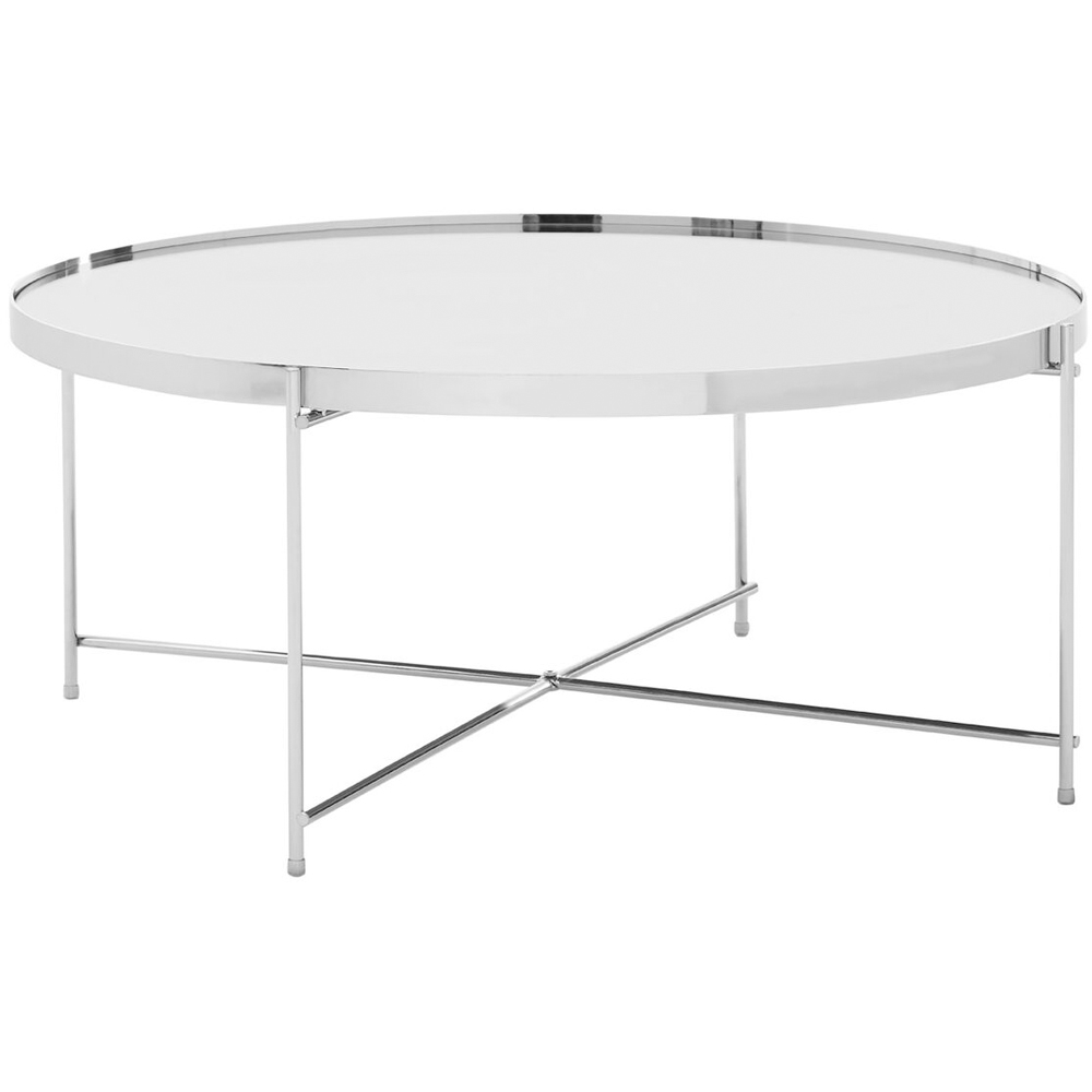 Premier Housewares Allure Silver Coffee Table with Mirrored Top Image 2