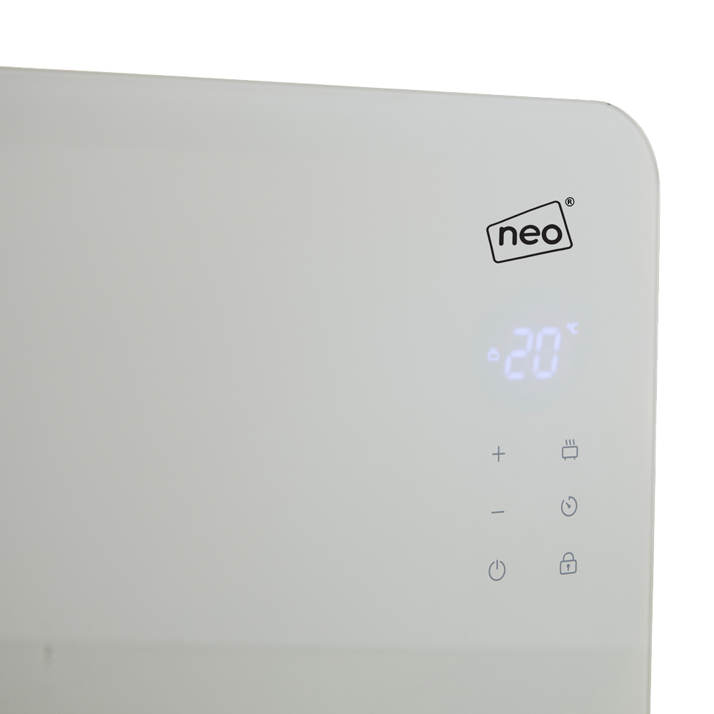 Neo White Wi-Fi Electric Tempered Glass Panel Heater Image 4