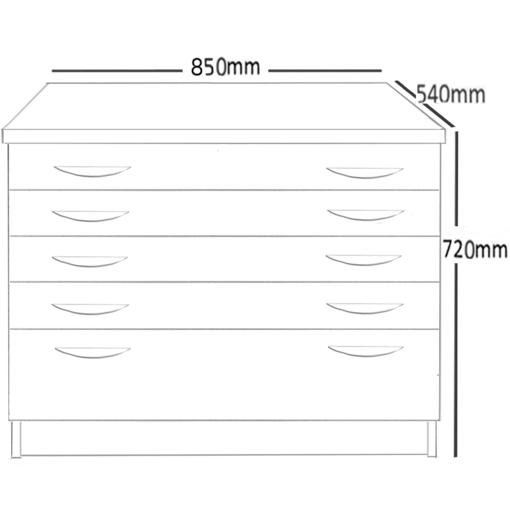 R White Cabinets 5 Drawer Black A2 Plan Chest of Drawers Image 5