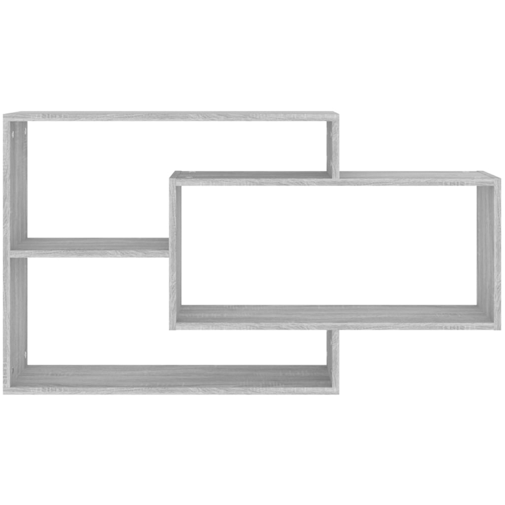 vidaXL 3 Shelf Grey Sonoma Floating Wall Shelf Image 2