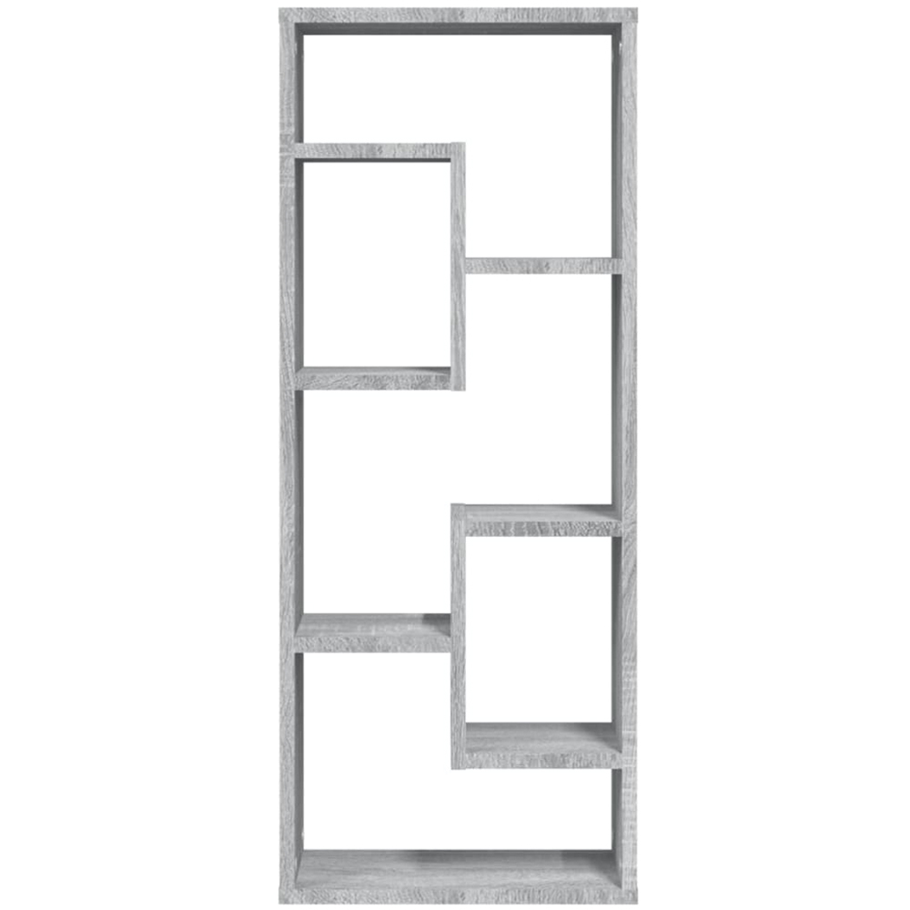 vidaXL 7 Shelf Grey Sonoma Floating Wall Shelf Image 2