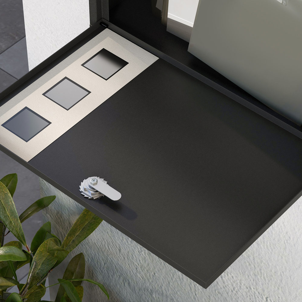 HOMCOM Wall Mounted Mailbox with Windows and Keys Image 3