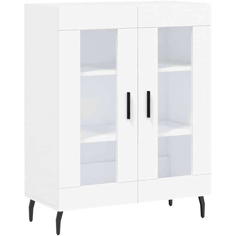 vidaXL 2 Glass Door White Small Sideboard Image 2