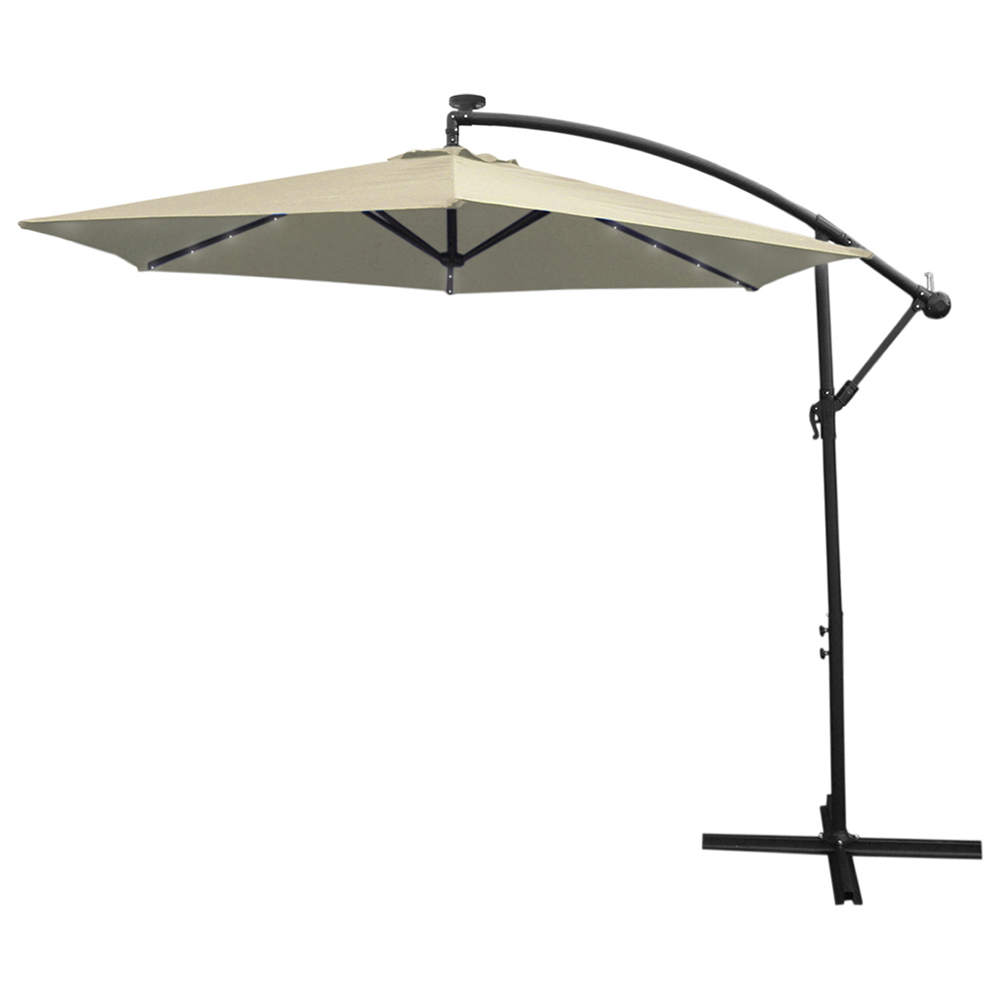 Monster Shop Cream Cantilever LED Parasol 3m Image 3
