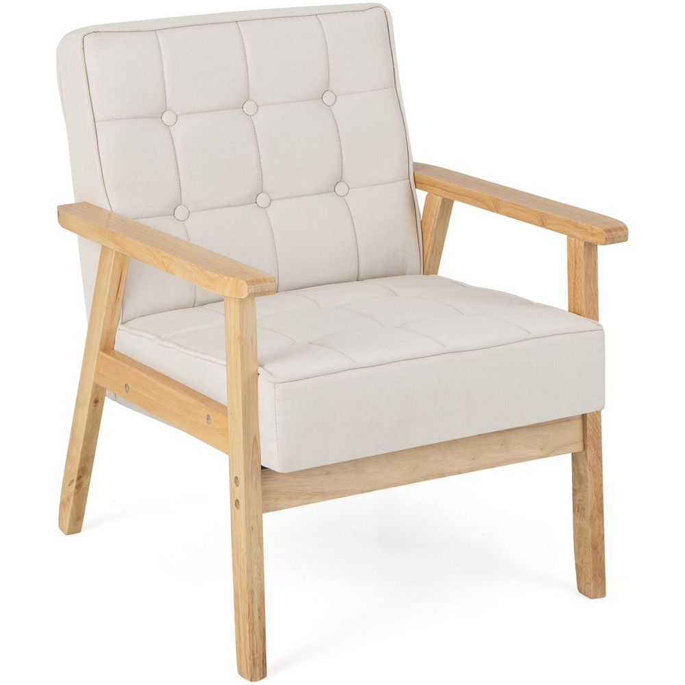 Costway Beige Modern Accent Chair Image 2
