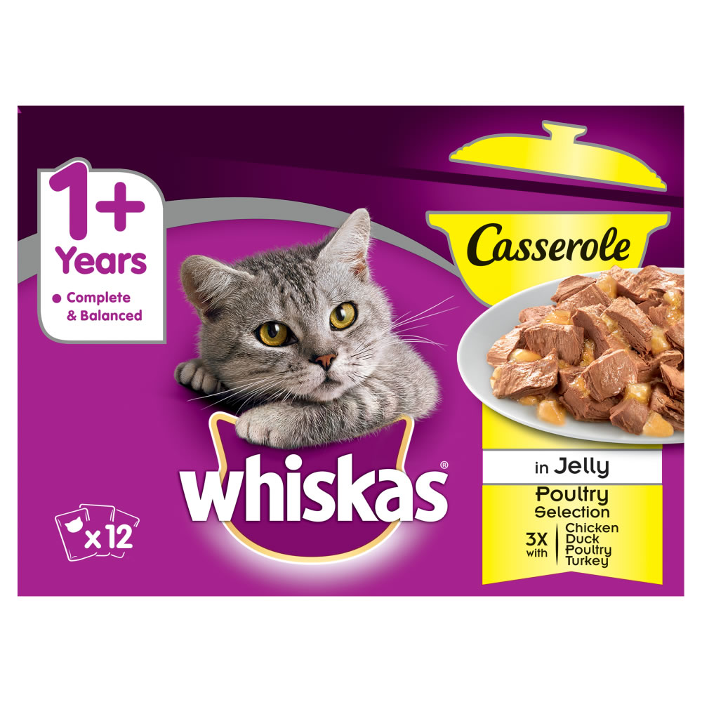 Whiskas Casserole 1+ Poultry Selection Cat Food 12 x 85g Image 2