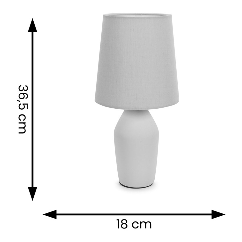 ValueLights Arlo Grey Shade Ceramic LED Table Lamp Image 6
